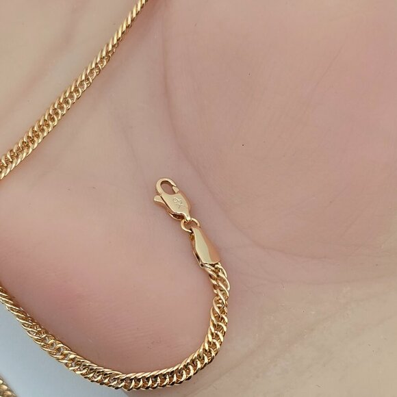 Bold Rose Gold Curb Chain Necklace, 20 Inch, Gold Plated Over Brass, XPNL0112 - Picture 11 of 11
